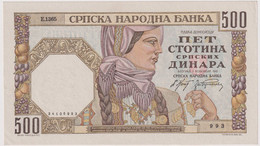 SERBIA 500 DINARA 1.11.1941 , UNC - Serbie