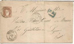 FIGUERAS GERONA A LYON 1870 MATRONA 12 CUARTOS - Covers & Documents