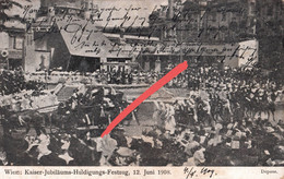 AK Wien Kaiser Franz Joseph I Jubiläums Huldigungs Festzug 12. Juni 1908 Schönbrunn Prater Ringstraße ? K U K Anlaßkarte - Ringstrasse