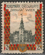 OPAVA TROPPAU - BOHEMIA Czechia Austria CHARITY AID Label Cinderella Vignette Nordmark Ortsgruppe WIEN Gold - ...-1918 Prefilatelia