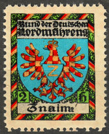 ZNAIM Znojmo Czehia Bohemia Bund Der Deutschen Für Nordmährens Germany Austria  Label Cinderella Vignette GOLD Foil - ...-1918 Voorfilatelie