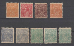 Australien , 9x König Georg Ohne Gummi - Mint Stamps