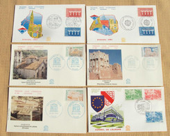 084, France 1984 - FDC Enveloppe 1er Jour - 6 Enveloppes Europa, UNESCO, Conseil De L'Europe - 1980-1989