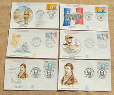 035, France 1989 - FDC Enveloppe 1er Jour - 6 Enveloppes Harkis, Marechal De Lattre De Tassigny, Augustin Gauchy - 1980-1989