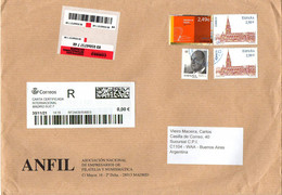 SPAIN 2021 - REGISTERED AIR COVER With 2 X Toledo Cathedral And 1 Of Expo Shanghai 2010, From Madrid To Buenos Aires - Lettres & Documents