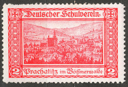 Prachatice Prachatitz CATHEDRAL Czechia Bohemia Germany Austria Label Cinderella Vignette SCHOOL Deutscher Schulverein - ...-1918 Vorphilatelie