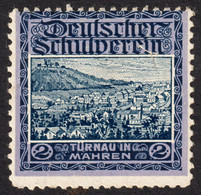 Městečko Trnávka Türnau Mähren CASTLE Czechia Germany Austria Label Cinderella Vignette SCHOOL Deutscher Schulverein - ...-1918 Prephilately