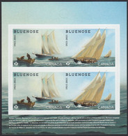 Qc.b BLUENOSE SHIP /YACHT / BOAT - 100TH ANNIVERSARY = BACK Page/Pane Of 4 Stamps (2 Pairs) From Booklet MNH Canada 2021 - Pagine Del Libretto