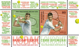 Serbia 2021 Novak Djokovic Tennis World Number One Sports, Block Souvenir Sheet MNH - Serbia