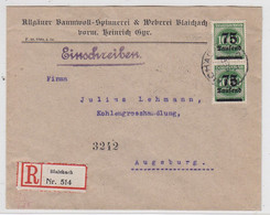Deutsches Reich R-Brief Der Allgäuer Baumwoll-Spinnerei-Weberei-Blaichach Mit MEF+AKs - Brieven En Documenten