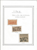 TIMBRE , Neuf , Sur Charnière, REUNION, 1946,  Tchad Au Rhin , Poste Aérienne, LOT DE 3 TIMBRES, Frais Fr 1.65 E - Ongebruikt