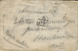 - Guerre De 1870-au Dos, 22 Fevr. 1871 , Enveloppe D'un Garde Mobile  Avec P.P. Noir  Pour Haubourdin Par Lille ( Nord ) - Oorlog 1870
