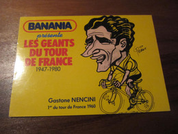 Carte Postale Publicité BANANIA Cyclise Gastone Nencini - Cyclisme