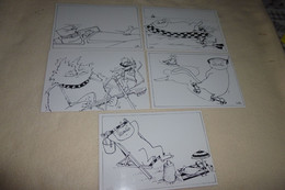 LOT DE 5 CARTES ILLUSTRATIONS "LES CHATISFAITS" ...signe L.MUNOZ-PONS (86ex Sur 250) ....CHATS - 5 - 99 Cartes