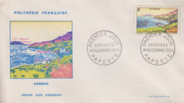 Enveloppe  FDC  1er  Jour   POLYNESIE    Paysages  :  GAMBIER   1964 - FDC