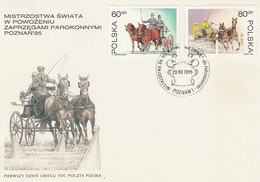 Poland FDC.3405-06: The World Championship In Horse-drawn Carriage Driving - FDC