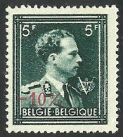 Impression Défectueuse -- BELGIE / BELGIQUE 1946 MNH -- Leopold  -10% -- Signed /  Signé   Verso - Ohne Zuordnung