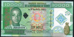 GUINEA P45 10000  Or 10.000 FRANCS 2010 #JQ  UNC. - Guinee