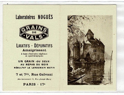 Petit Calendrier1935 - D.12 X 9,2cm - PUB Laboratoires Nogues GRAINS DE VALS, Château Sur L'eau . - Petit Format : 1921-40