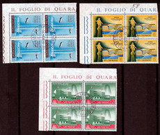 1958 San Marino Saint Marin FIERA DI MILANO 4 Serie Di 3v. Quartina Usata Con Gomma USED With Gum - Gebruikt