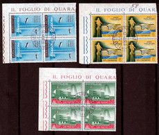 1958 San Marino Saint Marin FIERA DI MILANO 4 Serie Di 3v. Quartina Usata Con Gomma USED With Gum - Used Stamps