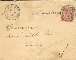 1902- Enveloppe Affr. 10 C D'AIN EL KABI / REGENCE DE TUNIS - Lettres & Documents