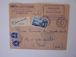 FRANCE 1958 Cachets PARIS XVIII PTE AUBERVILLIERS Vers CREIL ET Cachet CHARGEMENTS CREIL - 1921-1960: Période Moderne