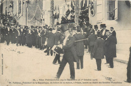 CPA 47 Lot Et Garonne MEZIN Fallières Fêtes Présidentielles Défilé Des Sociétés Mutualistes Président 1906 Maison - Other & Unclassified