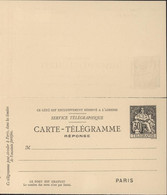 Entier Carte Télégramme Pneumatique Avec Réponse Payée Chaplin 30c Noir République Française Sans Date Storch B16 - Rohrpost