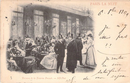 Paris La Nuit - Terrasse De La Taverne Pousset - Oblitérée En 1899 - Carte Précurseur - Dos Non Divisé - BAISSE DE PRIX - Paris By Night