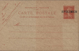 Entier Carte Postale Semeuse Camée 30ct Rouge Surcharge Spécimen Storch M3 CP Avec Date 128 Neuve - Autres & Non Classés