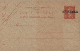 Entier Carte Postale Semeuse Camée 30ct Rouge Surcharge Spécimen Storch M3 CP Avec Date 128 Neuve - Andere & Zonder Classificatie