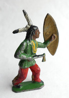 FIGURINE PLOMB CREUX BF BLANCHERIE ET FRERES INDIEN TOMAHAK ET BOUCLIER - Soldatini Di Piombo