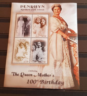 PENRHYN CELEBRATING THE QUEEN MOTHER'S 100TH BIRTHDAY SHEET PERFORED MNH - Penrhyn