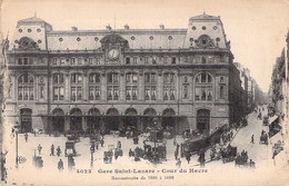 Gare Saint Lazare - Cour Du Havre - Animé - Calèches - Gares - Sans Trains