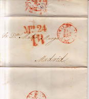Año 1849 Prefilatelia Carta Marcas Baeza Jaen Andalucia  Porteo 1 R Y Llegada - ...-1850 Prephilately