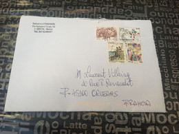 (1 E 26) Large Letter Posted Fron Italy From France (during COVID-19 Pandemic) With 4 Stamps - 2021-...: Marcophilia