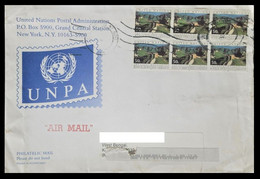 165.UNITED NATIONS USED AIRMAIL COVER TO INDIA WITH STAMPS, THE GREAT WALL OF CHINA, UNESCO. - Storia Postale