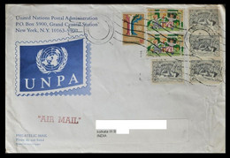 165.UNITED NATIONS USED AIRMAIL COVERS TO INDIA WITH (07) STAMPS. - Airmail