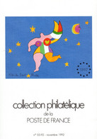 SANS LES TIMBRES " COLLECTION  DE  FRANCE : ANNEE 1992  3ème Trimestre ". Avec Les Fiches. Parfait état. - Collections