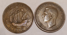 England / Great Britain - 1/2 Penny 1945 VF Lemberg-Zp - Altri