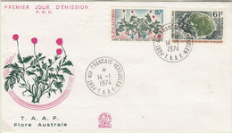 TAAF 1974 Antarctic Plants 2v FDC Ca Port-aux-Francais Kerguelen (TAF160) - FDC