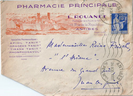 ANTIBES Enveloppe Publicitaire Pharmacie Principale Rouanet - Droguerie & Parfumerie