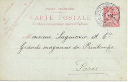 Entier Carte Postale 10c Mouchon  Du Levant Oblitération Constantinople Pera / Poste Française 25-I0 05 - Lettres & Documents