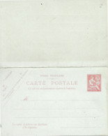 Entier Carte Postale Avec La Réponse 10c Mouchon  Du Levant Neuve - Lettres & Documents
