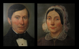 [HsT Paire De Portraits XIXème Signés Et Datés 1845] - Huiles