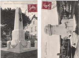 78 - MAULE - Lot De 2 Cp - Monument Aux Morts De La Grande Guerre + Monument érigé Au Cimetière - Maule