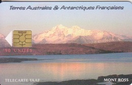 Télécarte 50U, Tirage 1500, Le Mont Ross (Montagne Enneigée, Paysage, ...) - TAAF - Franse Zuidpoolgewesten