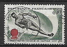 FRANCE    -   1963 .   Y&T N° 1395 Oblitéré  .  Ski Nautique à Vichy - Gebruikt