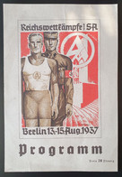 Deutsches Reich 1937, Programmblatt "Reichswettkämpe Der SA" Mi 648 BERLIN Sonderstempel - Cartas